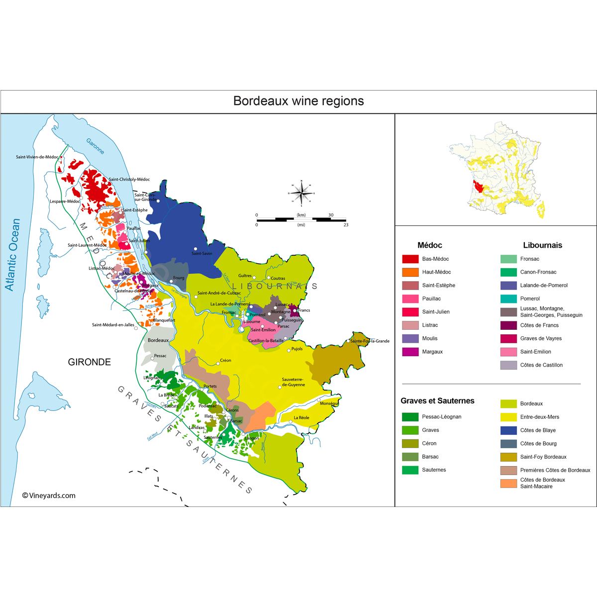 Wine Map Bordeaux
