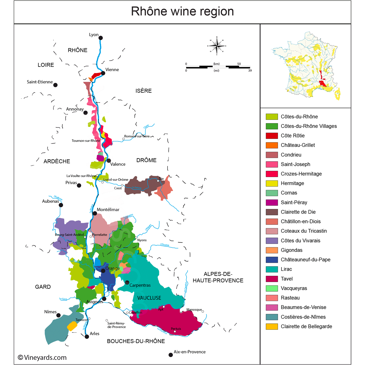 Wine Map Rhone